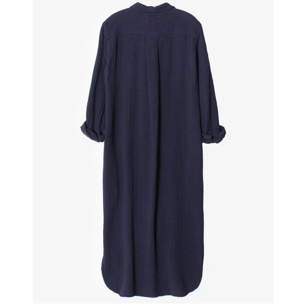 Xirena Dress Scarlyt Midi Cotton Gauze Belted in North Star Navy - Picture 3 of 6